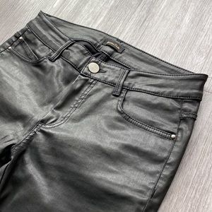 Massimo Dutti Coated Wax Black Leather like Skinny Jeans